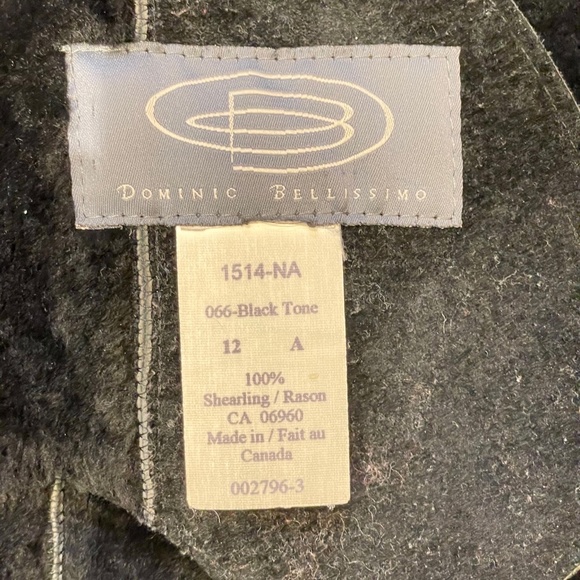Dominic Bellissimo DesigneBlack Sheerling/Rason Reversible Winter Coat Size 12/L - Picture 9 of 9